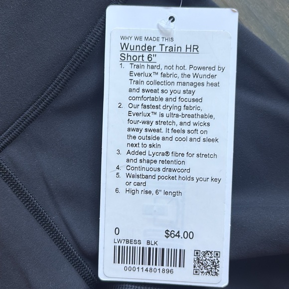 Wunder Train High-Rise Short 6" - Black - Picture 4 of 6